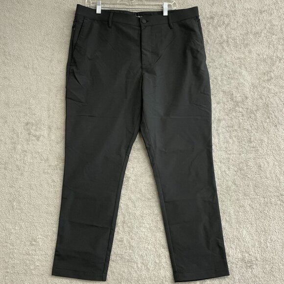 NEW Banana Republic Men's 36x29 Flat Front Pants Slim Fit Black Polyester - Picture 3 of 8